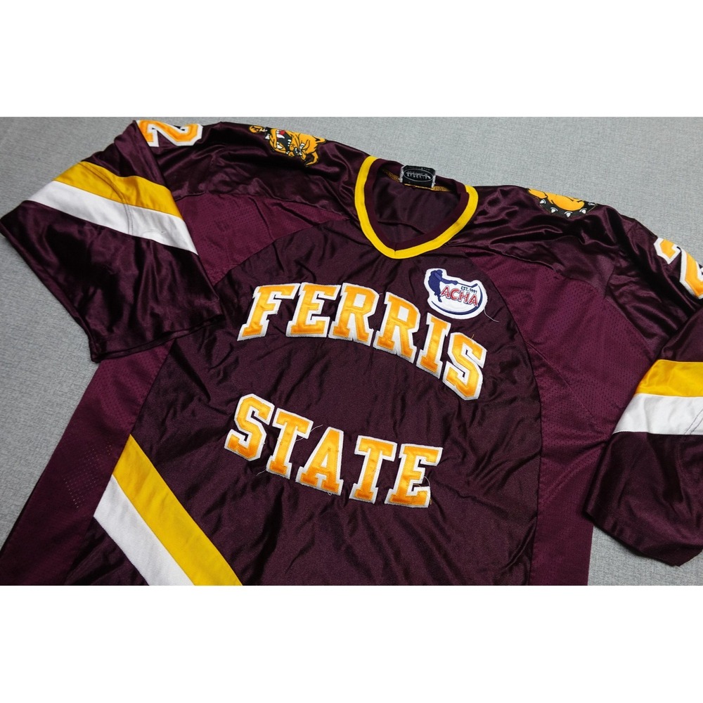 Vintage Ferris State Bulldogs Jersey Men 2XL Red Koronis NCAA Ice Hockey #2 ACHA